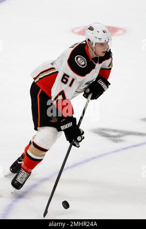 Anaheim Ducks right wing Troy Terry (19) during an NHL hockey game against  the Pittsburgh Penguins in Anaheim, Calif., Tuesday, Jan. 11, 2022. (AP  Photo/Kyusung Gong Stock Photo - Alamy