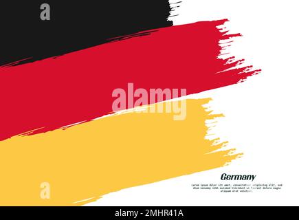 Concept de pinceau drapeau allemand. Drapeau de l'Allemagne grunge style bannière arrière-plan Illustration de Vecteur