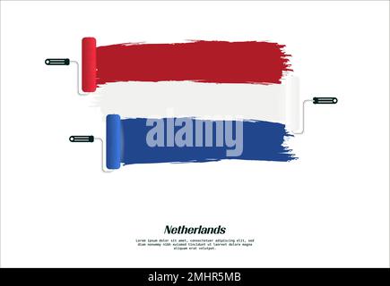 Drapeau national des pays-Bas de style grunge Illustration de Vecteur