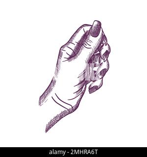 Éclosion féminine à la main. Illustration vectorielle Illustration de Vecteur