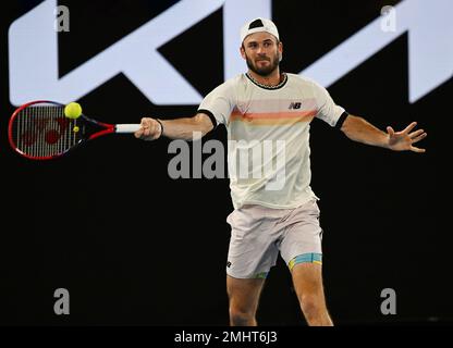 Melbourne, Australie. 27th janvier 2023. Open d'Australie 2023 Melbourne Park Day 12 27/01/2023 Tommy Paul (Etats-Unis) perd la demi-finale du match Credit: Roger Parker/Alay Live News Banque D'Images