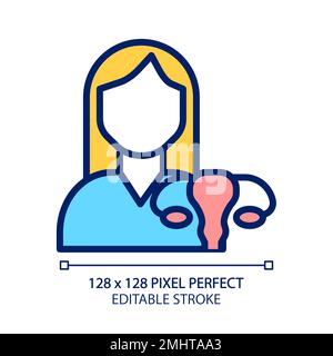 Icône de couleur RVB Perfect pixel Gynécologie Illustration de Vecteur