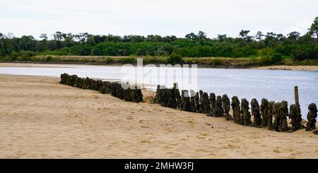 Côte atlantique française à Talmont plage de sable de la mer à vendée France Banque D'Images