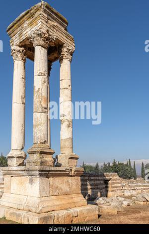 Arches sur les ruines d'Umayyad à Anjar, vallée de la Bekaa, Liban Banque D'Images