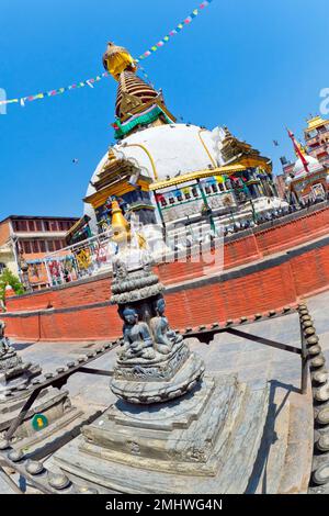 Stupa bouddhiste, Thamel zone touristique, Katmandou, Népal, Asie Banque D'Images