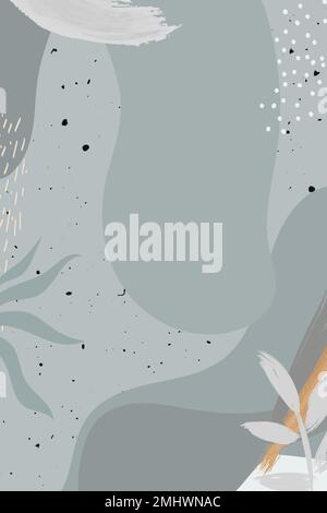 Vecteur d'arrière-plan de motif de Memphis botanique verdâtre Illustration de Vecteur