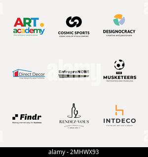 Modèle de logo d'entreprise géométrique de marque design ensemble de vecteurs Illustration de Vecteur