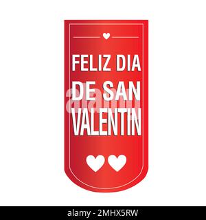 Carte de voeux rouge saint Valentin avec coeurs blancs sur fond blanc (trad: Happy saint Valentin) Illustration de Vecteur