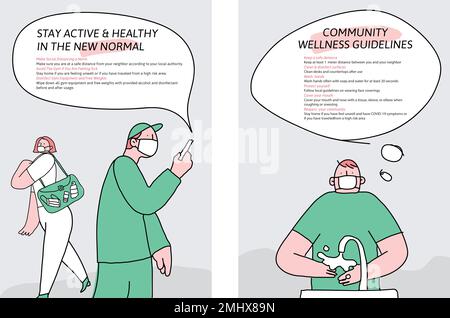 Nouveau jeu de vecteurs de modèle d'affiche normal Illustration de Vecteur