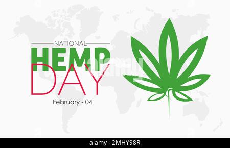 Illustration vectorielle modèle de conception de bannière concept de la Journée nationale du chanvre observée sur 04 février Illustration de Vecteur