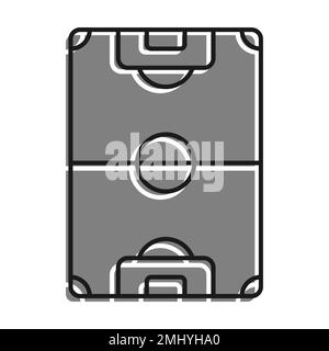 Linéaire rempli d'une icône de couleur grise. Lignes de marquage du terrain de football. Vue de dessus du terrain de jeu Outline football. Terrain de sport pour les loisirs actifs. Simple bla Illustration de Vecteur