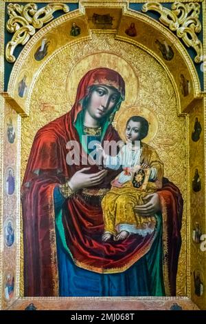 Une partie de l'iconostase de Bohorodchany dans le Musée national d'Andrey Sheptytsky à Lviv, Ukraine, Banque D'Images