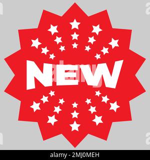 Nouvelle icône isolée, autocollant publicitaire, nouvelle étiquette. Design promotionnel, étiquette ADS. Publicité, marketing promotion design. Bannière d'offre spéciale. Marketing d'entreprise Illustration de Vecteur