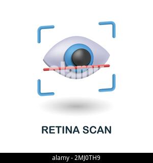 Icône de numérisation Retina. 3d illustration de la collection de sécurité. Icône Creative Retina Scan 3D pour la conception Web, les modèles, les infographies et bien plus encore Illustration de Vecteur