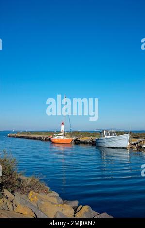 Les Onglous. Pointe de l'Etang de Thau où commence le canal du midi. Marseillan, Occitanie, France Banque D'Images