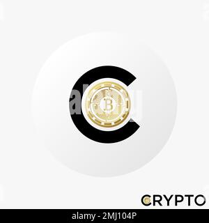 Simple et unique lettre ou mot C et B police comme crypto coin image graphique icône logo design abstrait concept vecteur de bourse ou de l'argent Illustration de Vecteur