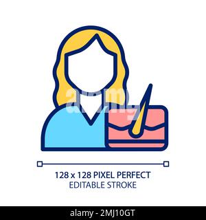 Icône de couleur RVB Perfect pixel de dermatologie Illustration de Vecteur