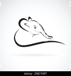 Vecteur d'un motif tête d'éléphant sur fond blanc. Animaux sauvages. Logo ou icône éléphant. Illustration vectorielle superposée facile à modifier. Illustration de Vecteur