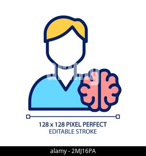 Icône de couleur RVB Perfect pixel Neurology Illustration de Vecteur