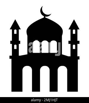 Les silhouettes noires des cityscapes islamiques du Ramadan sont souvent utilisées comme motif artistique pour concevoir des mosquées, des minarets et des châteaux. Ces structures Illustration de Vecteur