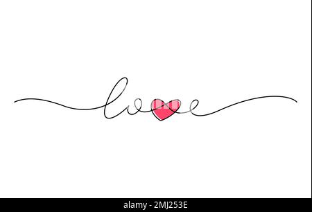 love lettering design ligne continue dessin illustration vectorielle Illustration de Vecteur