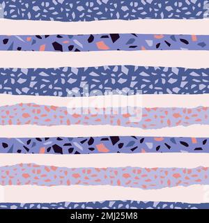 Bandes de terrazzo décalées avec motif vectoriel sans couture pour les arrière-plans et l'emballage. Illustration de Vecteur