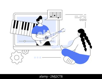 Leçons de musique en ligne résumé concept illustration vectorielle. Illustration de Vecteur