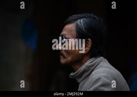 Portrait de l'homme vietnamien à Hoi an Vietnam Banque D'Images