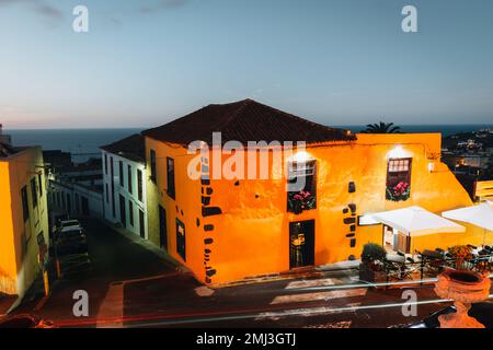 Le plus ancien restaurant de Ténérife au coucher du soleil Banque D'Images