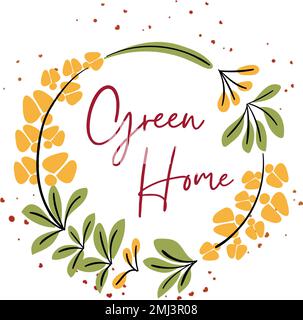 cadre fleuri avec motif vectoriel de fleurs et de feuilles Illustration de Vecteur