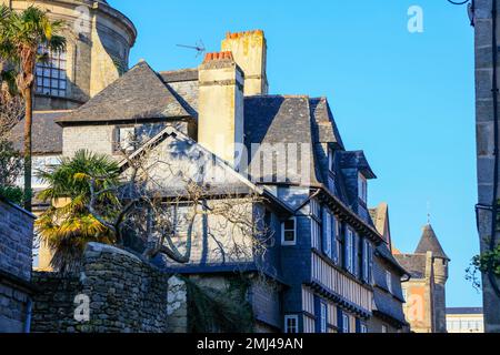 Maison à colombages rue Elie Fréron, Quimper, Kemper, département de Finistère Penn-ar-Bed, région Bretagne Breizh, France Banque D'Images