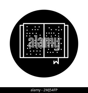 Icône de ligne de couleur en braille aveugle. Handicap. Elément vectoriel isolé. Pictogramme de contour pour la page Web, l'application mobile, la promotion Illustration de Vecteur