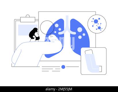 Diagnostic de l'asthme bronchique résumé concept vecteur illustration. Illustration de Vecteur