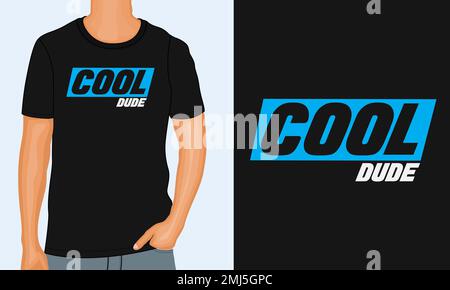 T-shirt motif Typographie tendance prêt à imprimer. Illustration moderne et lettrée de t-shirt avec vecteur isolée sur une vue de modèle noire. Illustration de Vecteur