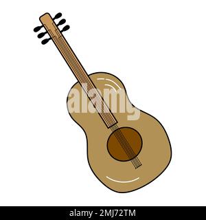 Guitare classique en bois. instrument de musique Illustration de Vecteur