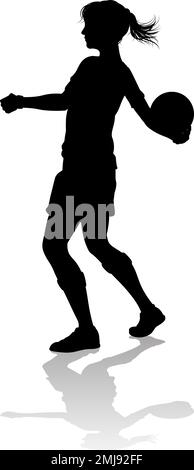 Femme joueur de football Silhouette femme Illustration de Vecteur