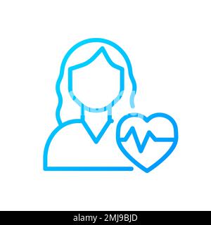 Icône de vecteur linéaire de gradient Perfect Pixel Cardiology Illustration de Vecteur