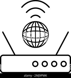 Icône simple de routeur et de navigateur Internet. Vecteur modifiable. Illustration de Vecteur