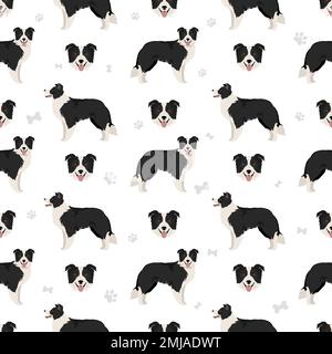 Motif chien collie sans couture. Illustration vectorielle Illustration de Vecteur