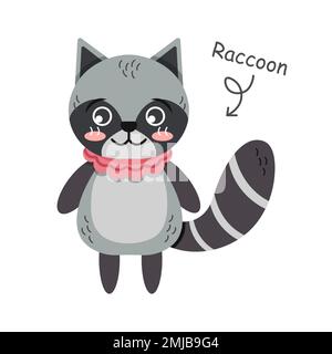 Personnages de dessin animé de Raccoon avec des vêtements . Vecteur . Illustration de Vecteur