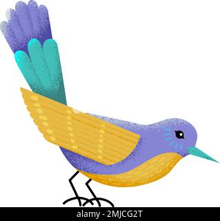 Oiseau décoratif. Animal exotique coloré. Faune ailée Illustration de Vecteur