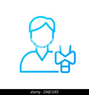 Endocrinologie pixel Perfect gradient linéaire vector icône Illustration de Vecteur