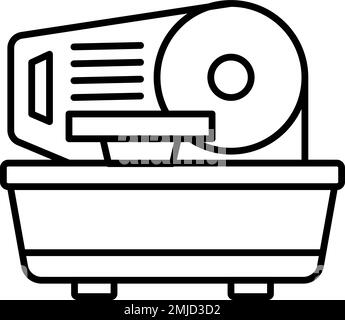 Nourriture, cuisine, trancheuse icône vectorielle sur fond transparent. Contour nourriture, cuisine, trancheuse icône vecteur Illustration de Vecteur