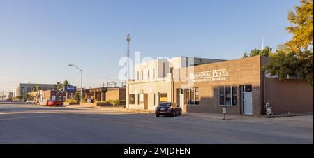 Shawnee, Oklahoma, Etats-Unis - 15 octobre 2022 : l'ancien quartier des affaires sur Broadway Avenue Banque D'Images