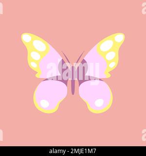 Ensemble de papillons de différentes couleurs et formes isolés sur fond blanc. De beaux insectes volants. Illustration vectorielle de style dessin animé à plat. Illustration de Vecteur