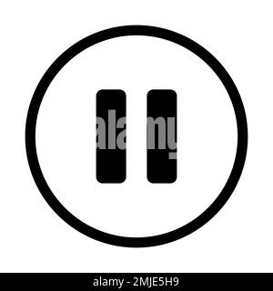Bouton lecteur multimédia. Icône du bouton Pause. Icône de pause, illustration vectorielle. Style plat. illustration de l'icône de pause vectorielle isolée sur blanc Illustration de Vecteur