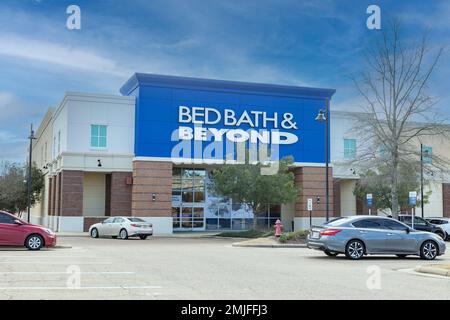 Flowood, MS - janvier 2023 : Bed Bath & Beyond est une chaîne de magasins de vente au détail qui vend de la literie, de la salle de bains, de la cuisine et des décorations pour la maison. Banque D'Images