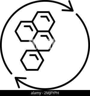 Cellule, collagène, icône de vecteur de régénération sur fond transparent. Icône de vecteur de régénération, collagène, cellule de contour Illustration de Vecteur