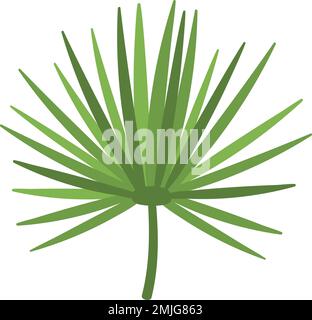 Icône de ventilateur Palm. Feuille d'arbre exotique verte Illustration de Vecteur