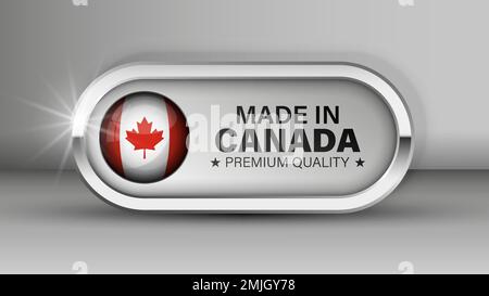 Fabriqué au Canada graphique et étiquette. Élément d'impact pour l'utilisation que vous voulez en faire. Illustration de Vecteur